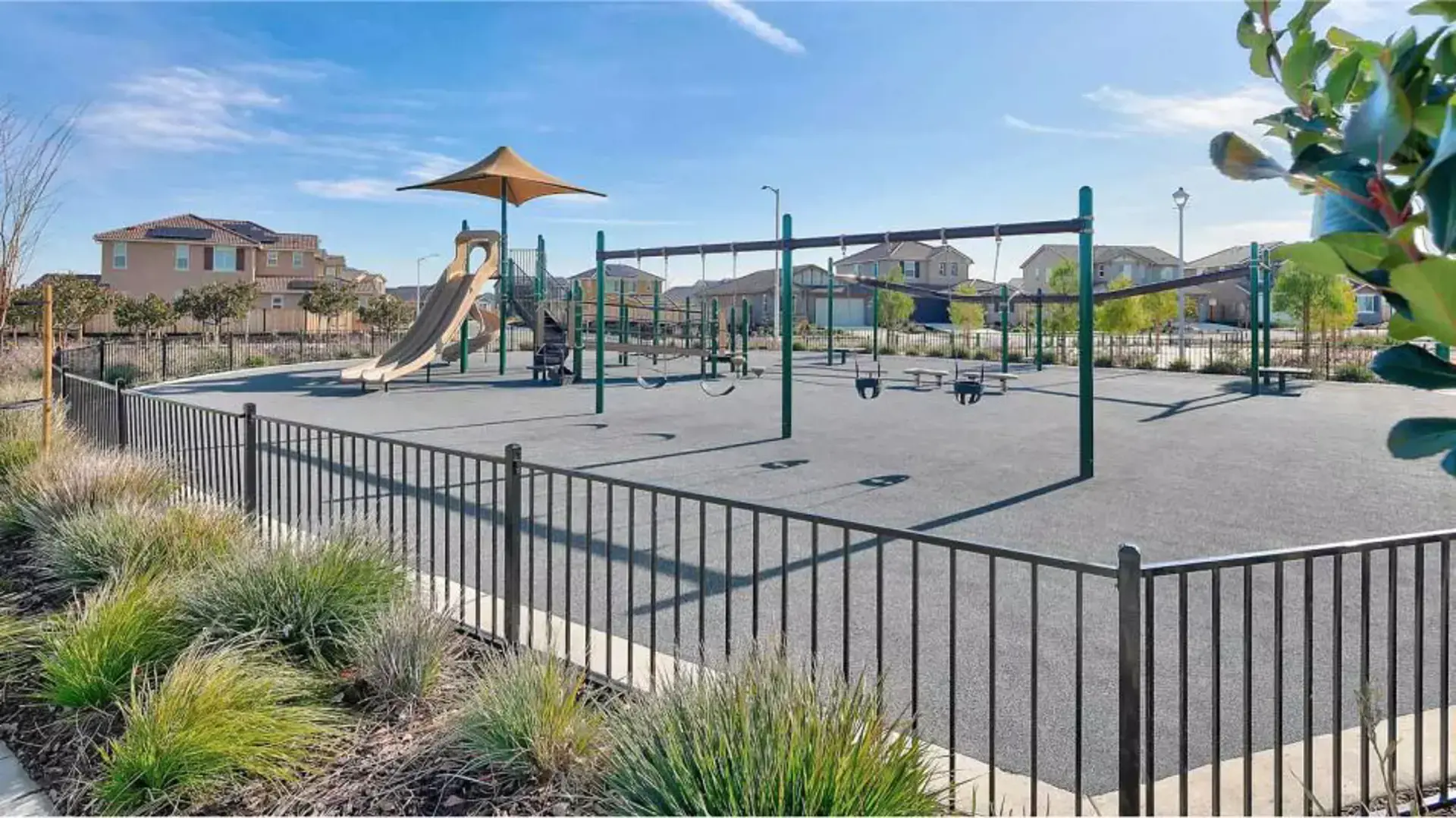 Fenced playground for visiting grandchildren